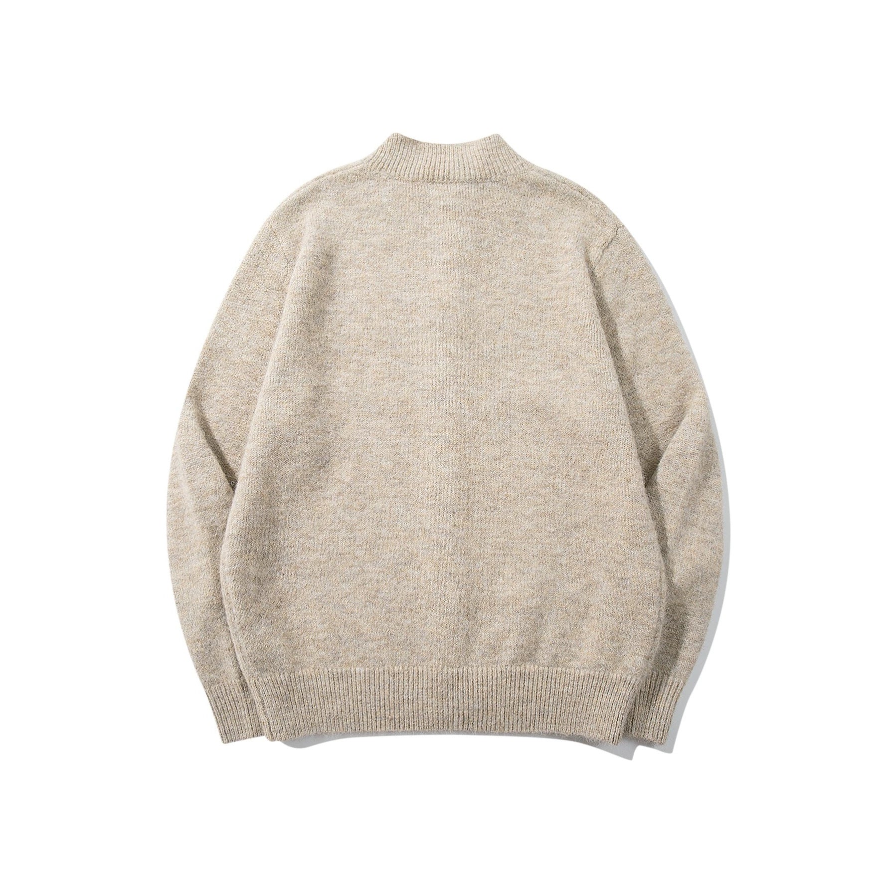 Unisex Chunky Knit Boucle Cardigan with Stand-Up Collar and Button Placket Chichicherry