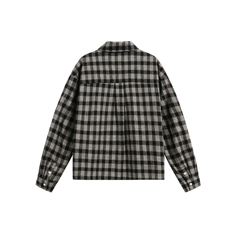 Men's boxy overshirt made of brushed flannel blend with full button placket Chichicherry