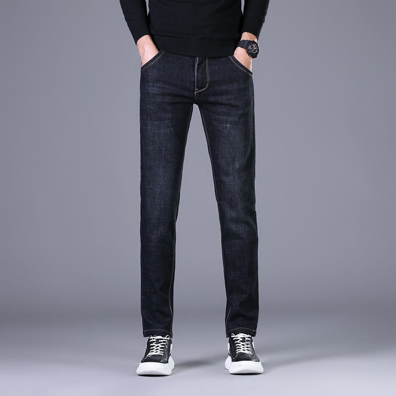 Women Elastic Slim-Straight Jeans with High Comfort Waistband Chichicherry