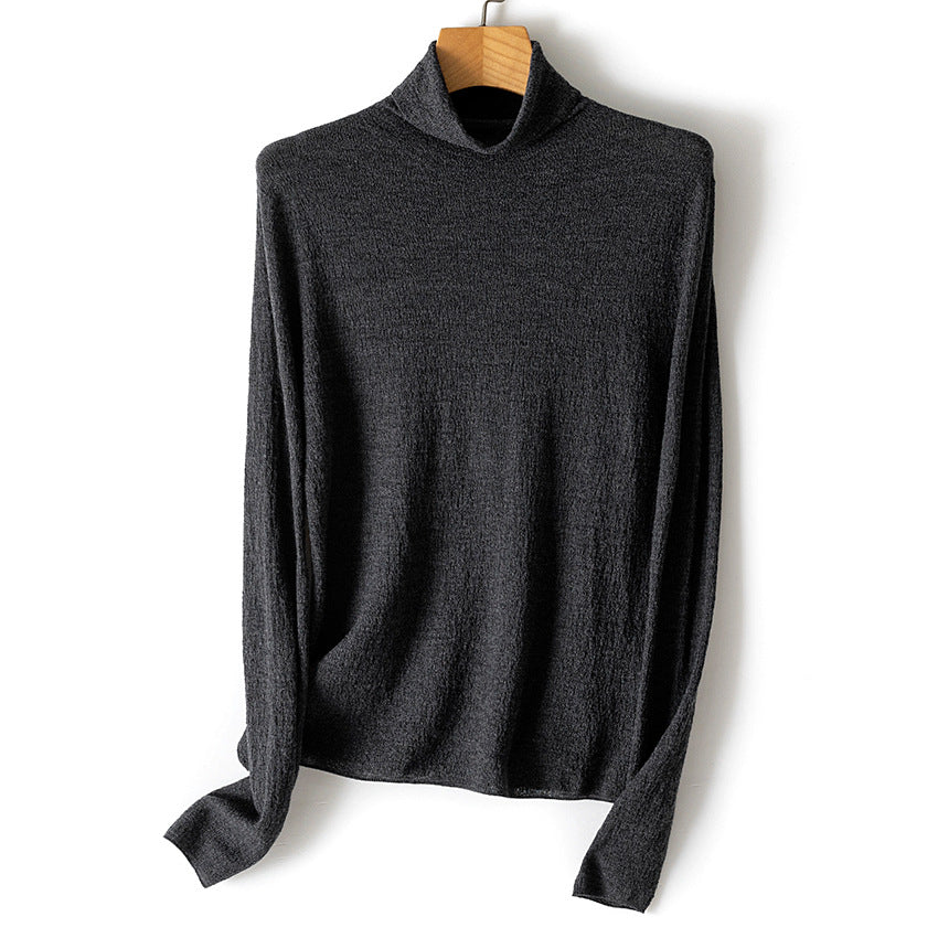 Women's textured knit turtleneck sweater with a light crinkle effect Chichicherry