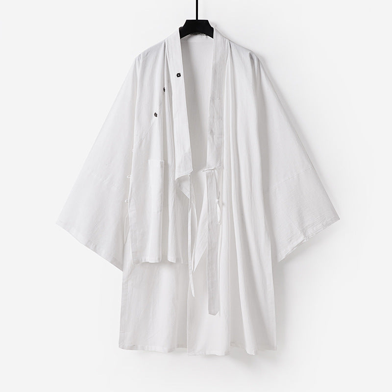 Unisex Oversize-Kimono-Coat made of cotton blend with loose fit and tie belt Chichicherry