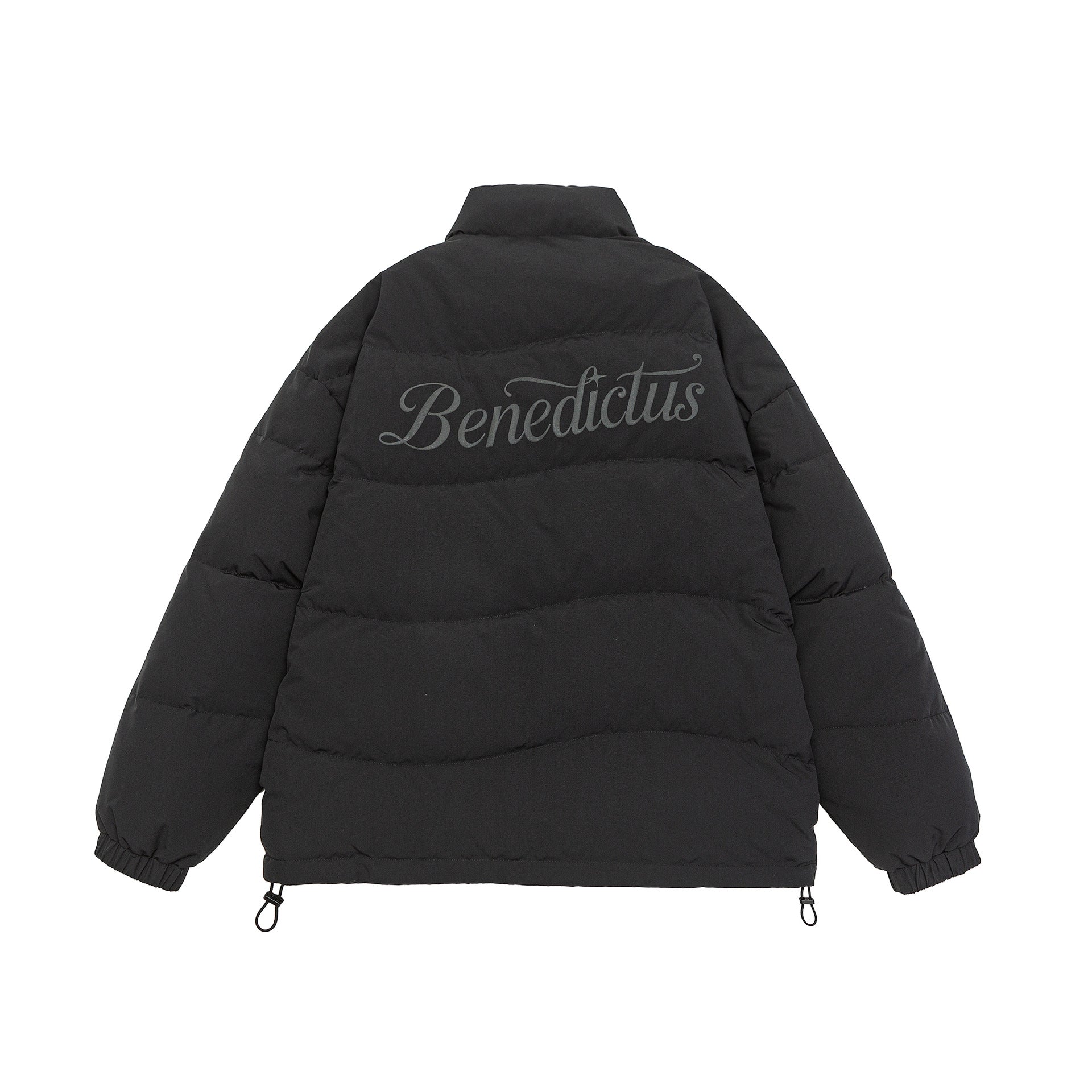 Women's Boxy Quilted Puffer Jacket with High Stand Collar, Drawstring and Elastic Cuffs Chichicherry