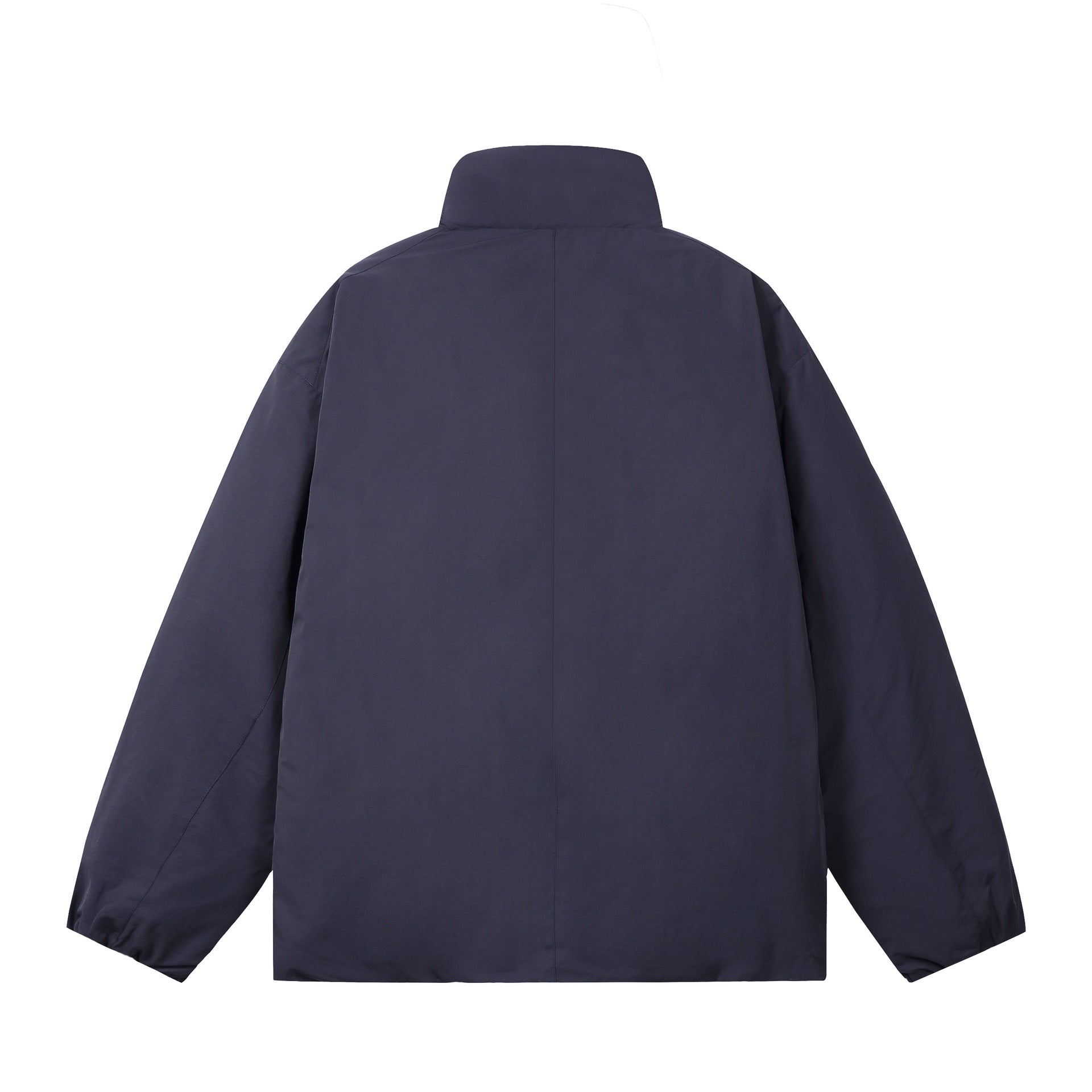Men's short-cut windproof thermal jacket with fleece-lined stand-up collar and concealed zipper Chichicherry