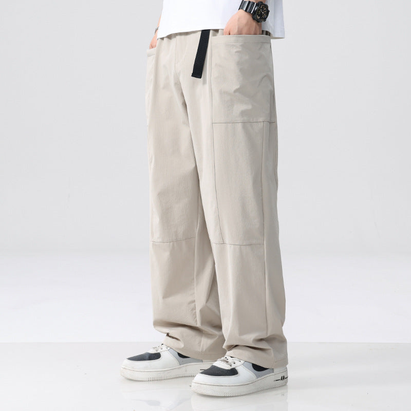 Men's Loose Utility Cargo Pants in Relaxed Fit with Patch Pockets Chichicherry