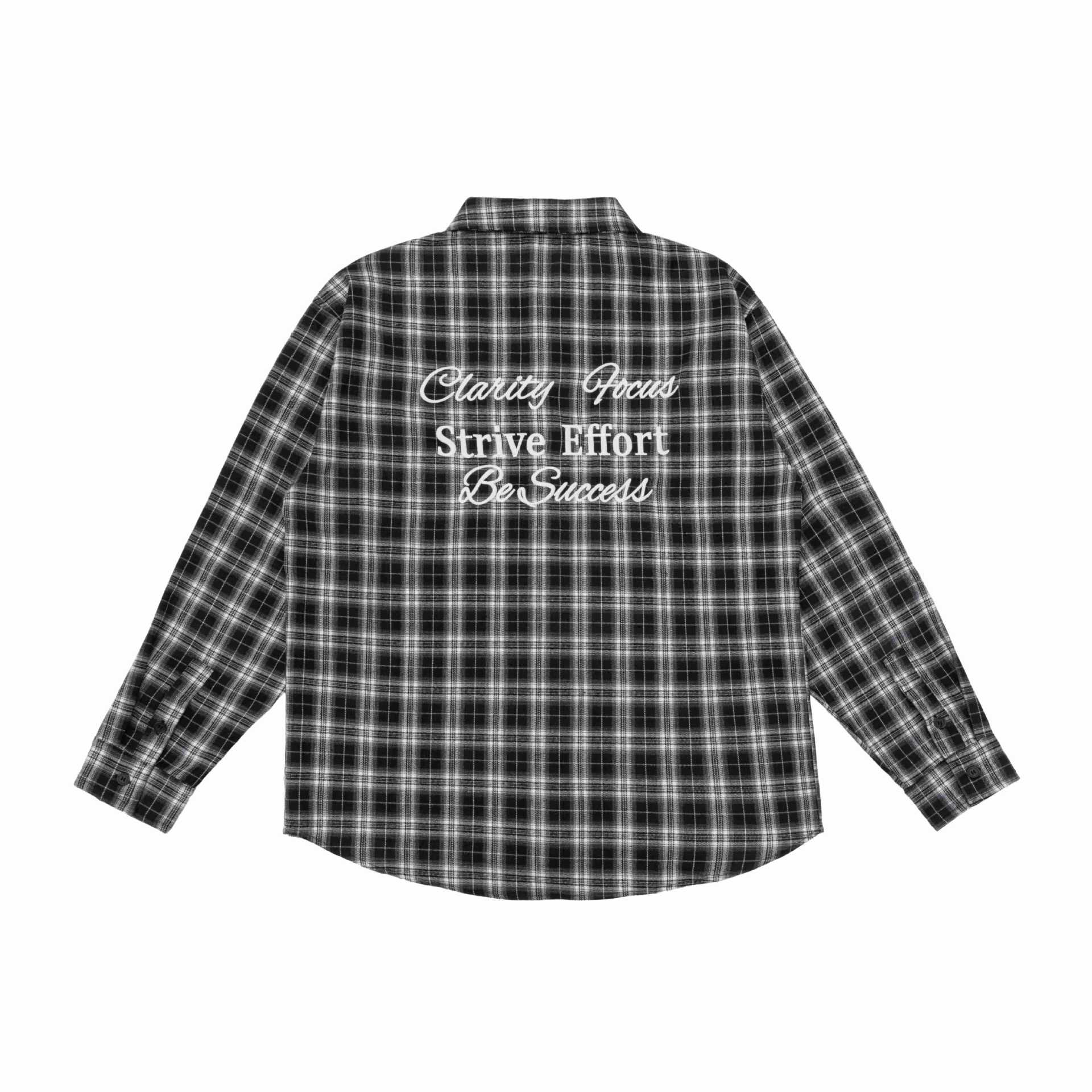 Unisex Boxy Flannel Shirt Jacket with Rounded Hem and Embroidered Chichicherry Chest Logo