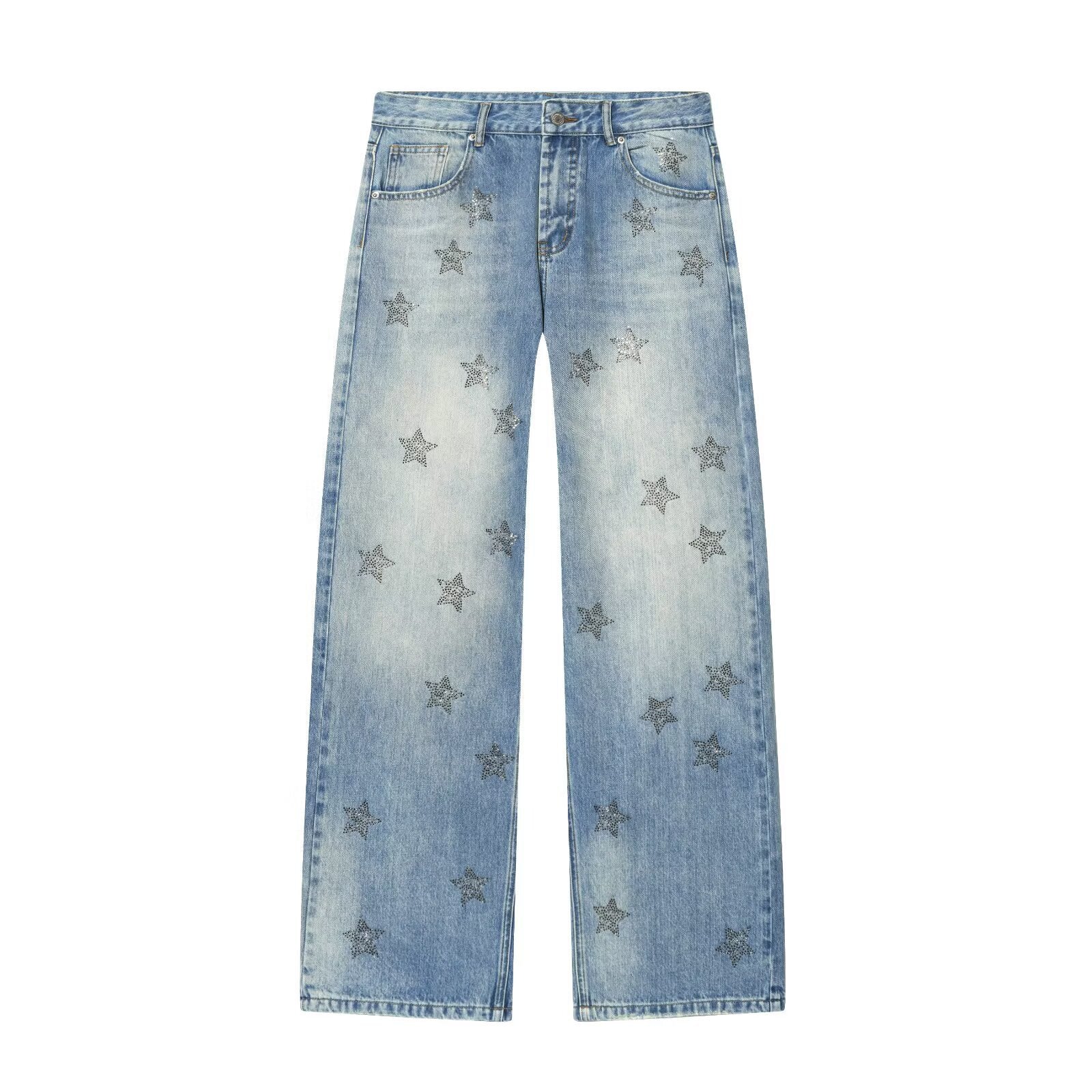 Women’s high-waisted jeans with wide leg and used wash Chichicherry