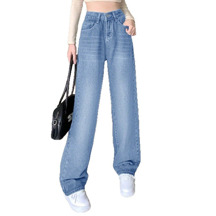 Women's wide High-Waist Baggy jeans with straight leg Chichicherry