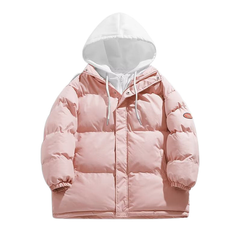 Herren Gepolsterte Winter-Steppjacke mit zweilagiger Kapuze und elastischen Bündchen Chichicherry
