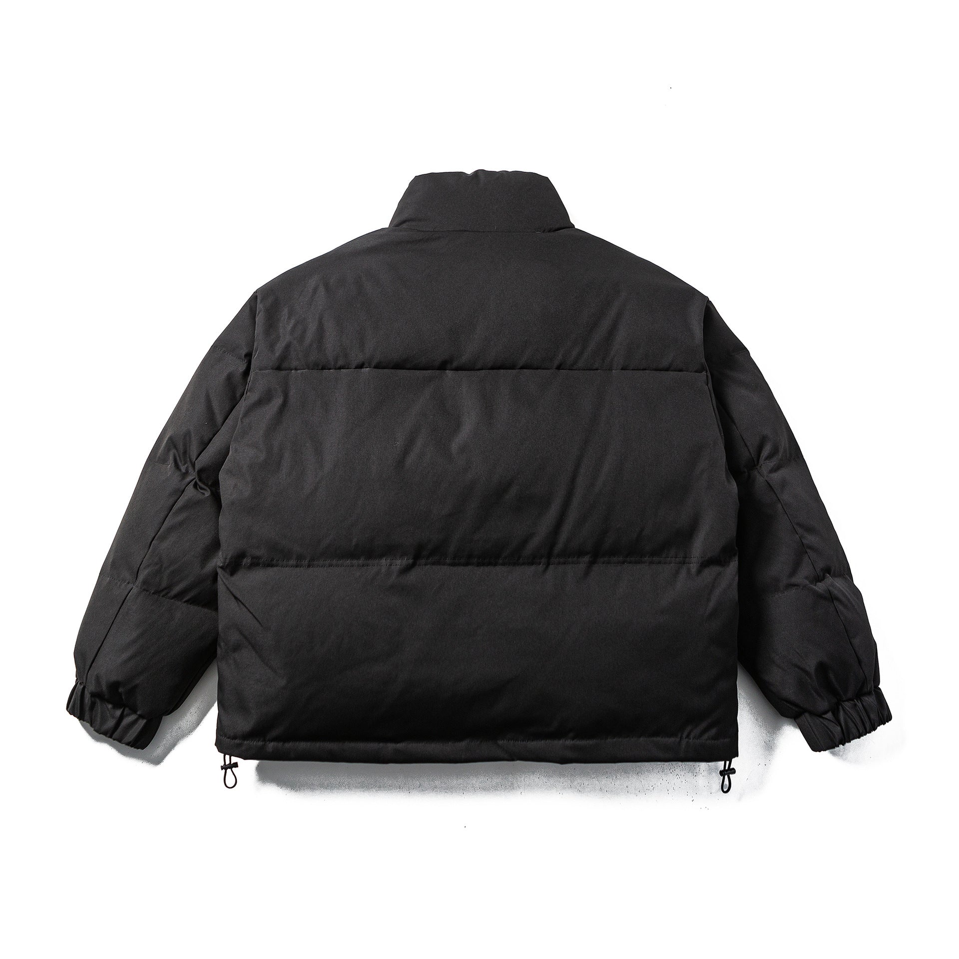 Unisex Boxy-padded Puffer jacket with high standing collar, adjustable hem and utility belt Chichicherry