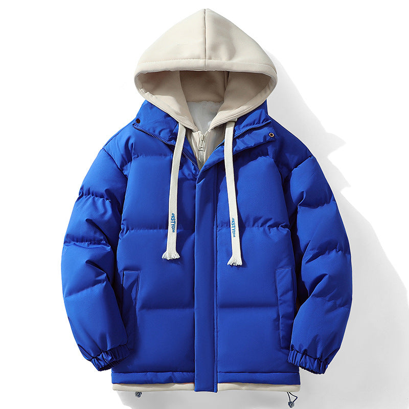 Unisex Padded Hooded Quilted Jacket with Double-Layer Hood and Elastic Cuffs Chichicherry