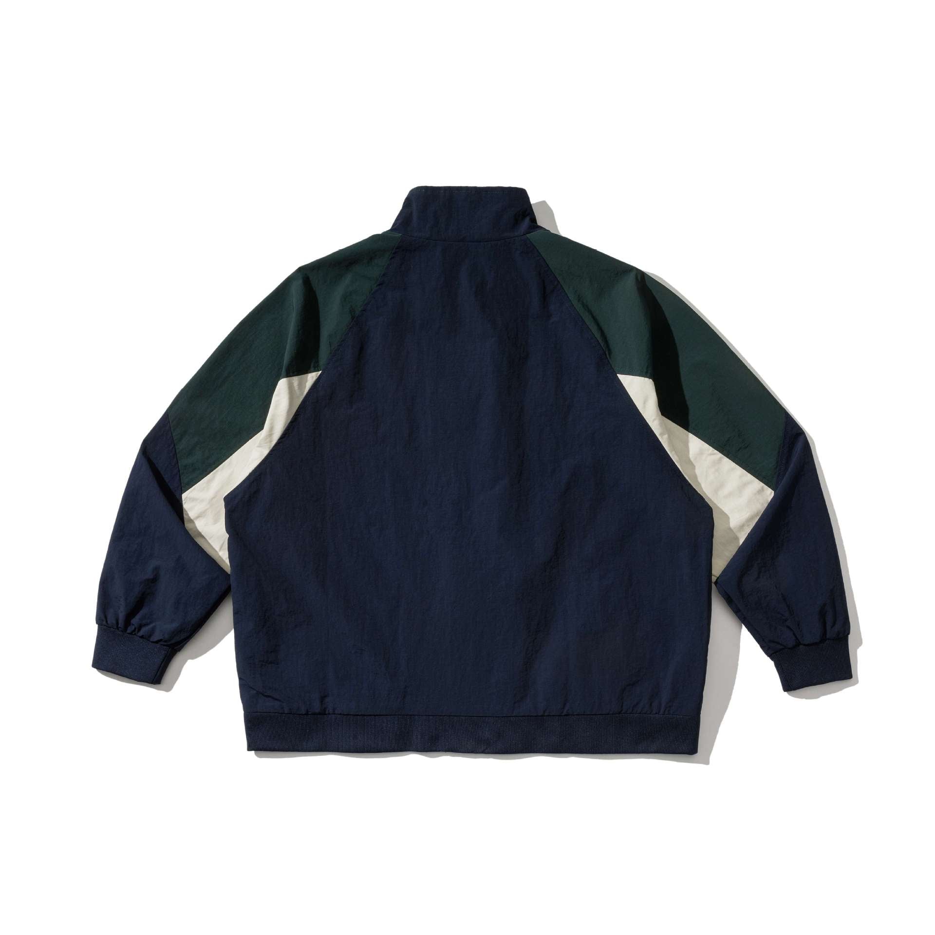 Unisex Boxy Track Jacket in Retro Utility Look with High Funnel Collar Chichicherry