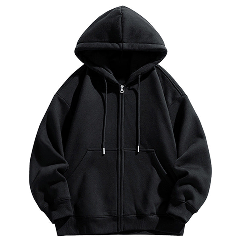 Men's Oversized Hooded Sweat Jacket with Full Zip and Kangaroo Pocket Chichicherry