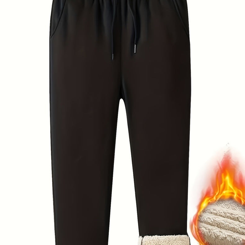 Men's thermo-lined jogging pants with sherpa lining and elastic waistband Chichicherry
