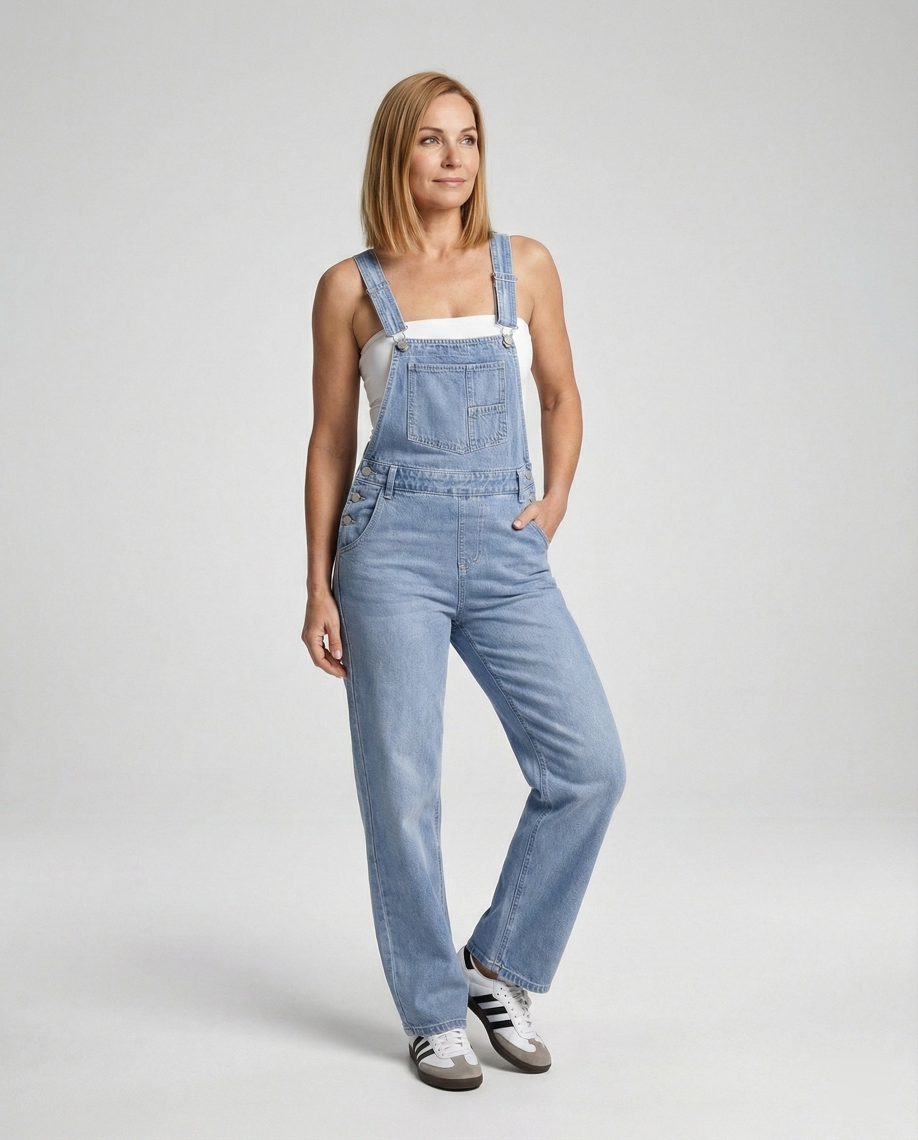 Ladies Overalls Jeans Flared