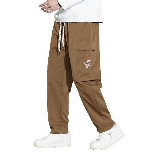 Men's loose-fitting cargo joggers with large flap pocket and drawstring Chichicherry