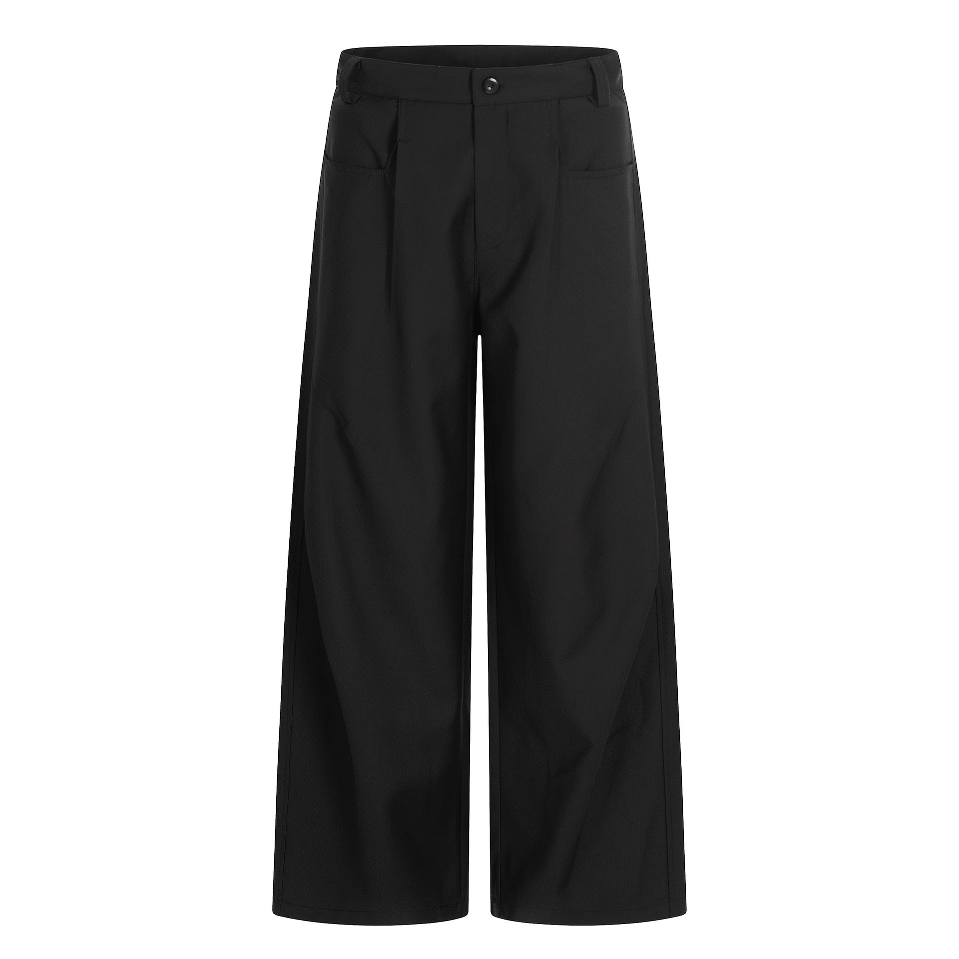 Women's Wide Culotte Pants with Pleats, High Waist and Patch Pockets Chichicherry