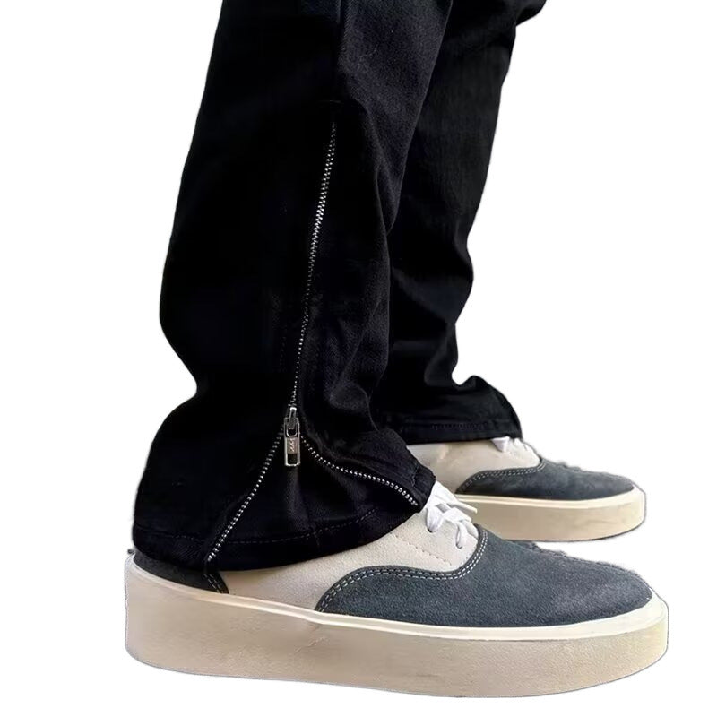 Herren Slim-Fit Zip-Ankle-Hose mit seitlichem Reißverschluss-Detail Chichicherry