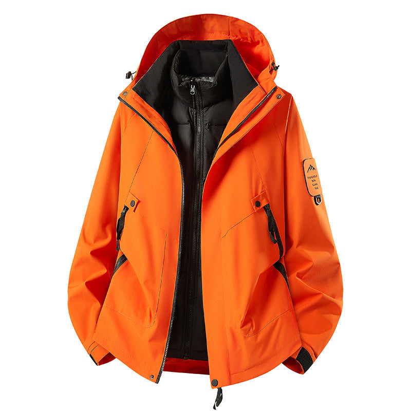 Men's Two-in-One Weather Protection Jacket with Removable Padded Vest and Adjustable Hood Chichicherry