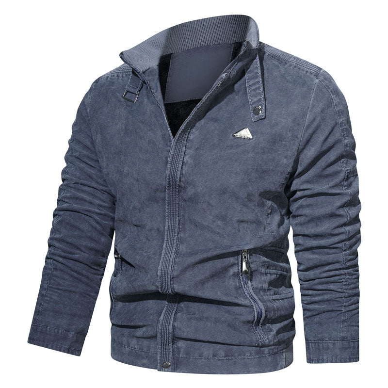 Men's microfiber canvas pilot-style blouson with gathered sleeves and concealed zippers Chichicherry