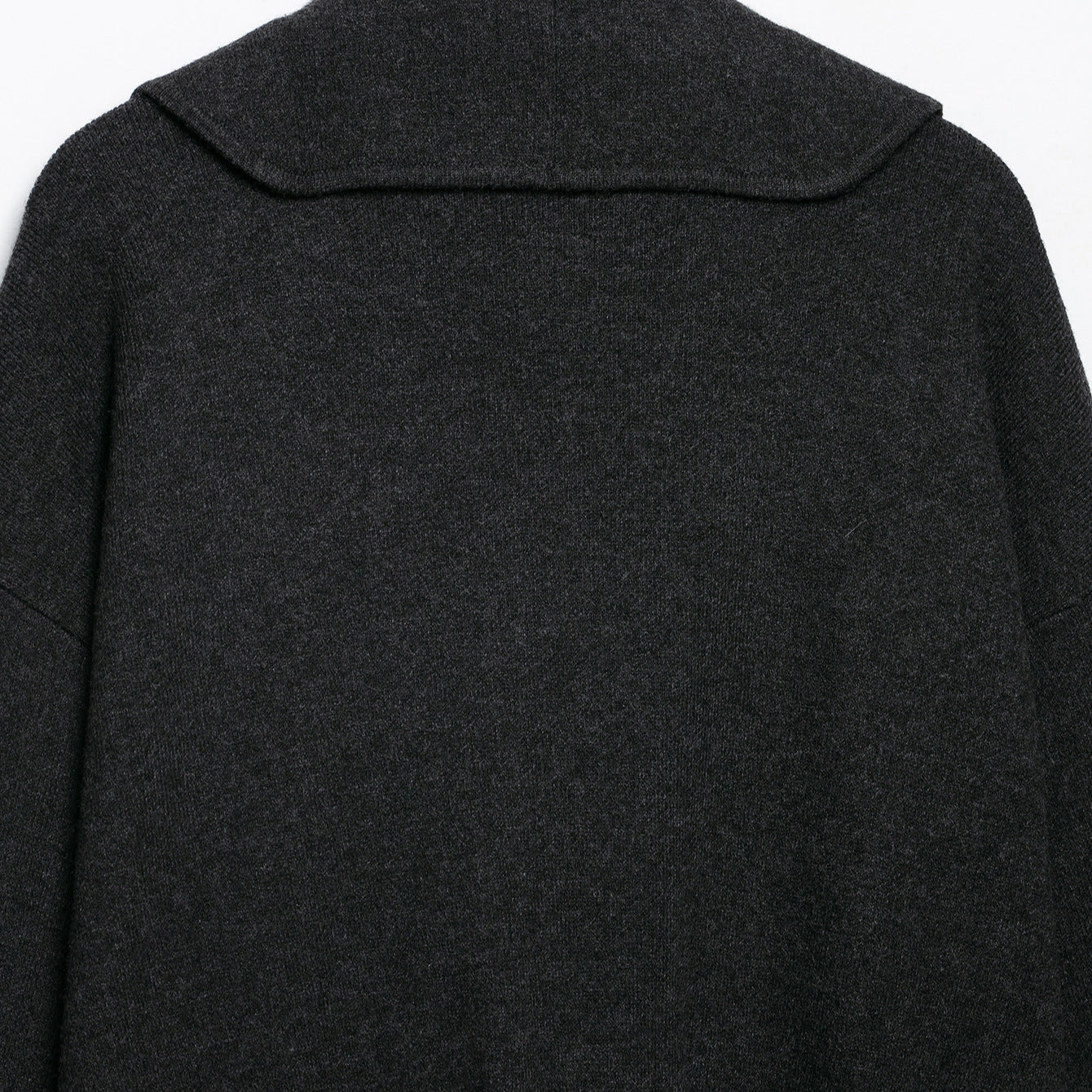 Women's short cut open wool blend cardigan with large shawl collar and boxy cropped silhouette Chichicherry