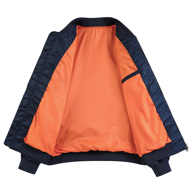 Men's Lightweight Flight Bomber Jacket with Water-Repellent Shell and Contrast Lining Chichicherry
