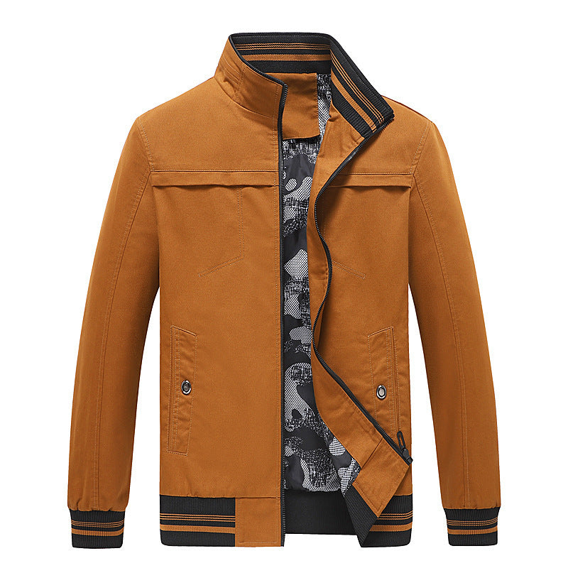 Men's leisure jacket with stand-up collar, ribbed cuffs and camouflage lining Chichicherry