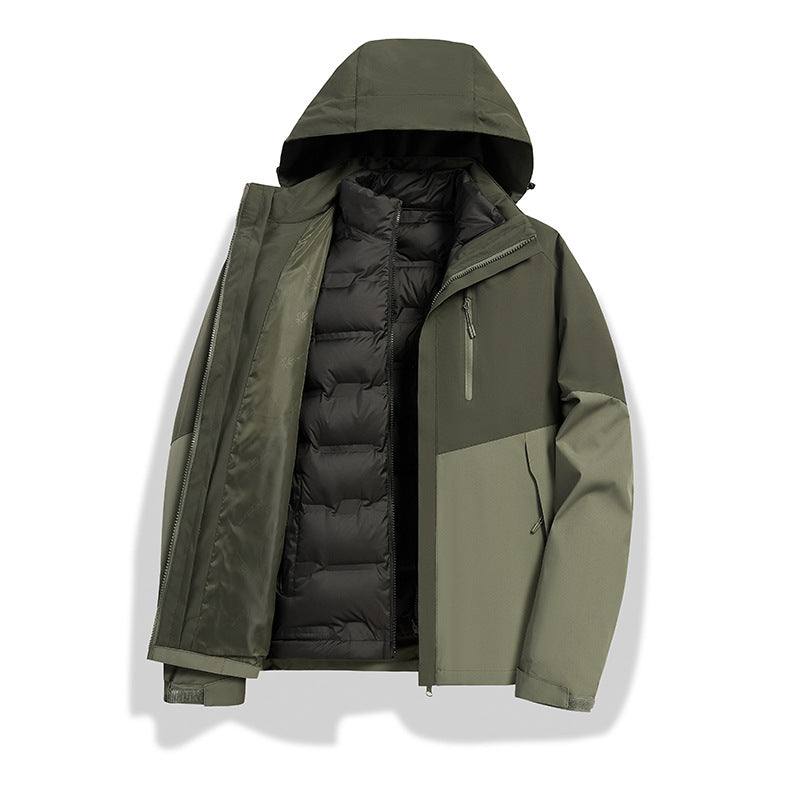 Women's 2-in-1 waterproof winter jacket with removable down inner vest Chichicherry