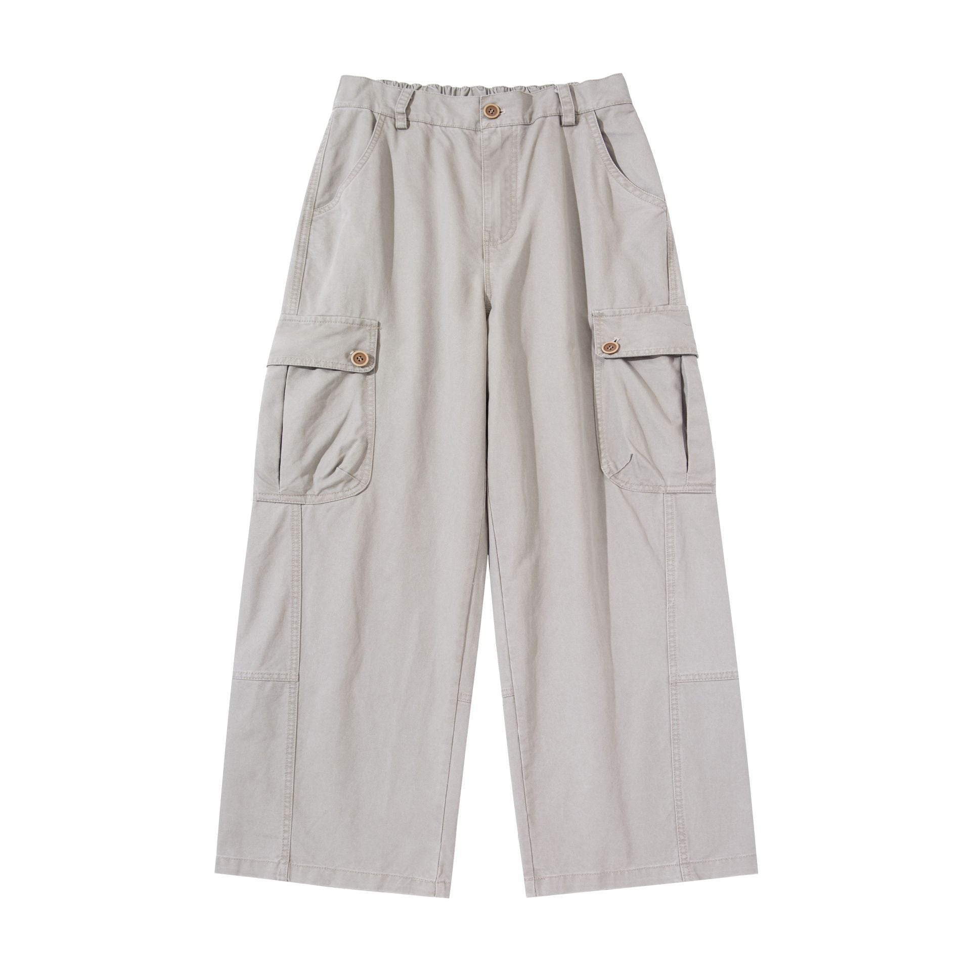 Women's high-waisted cargo pants with wide legs and flap pockets Chichicherry