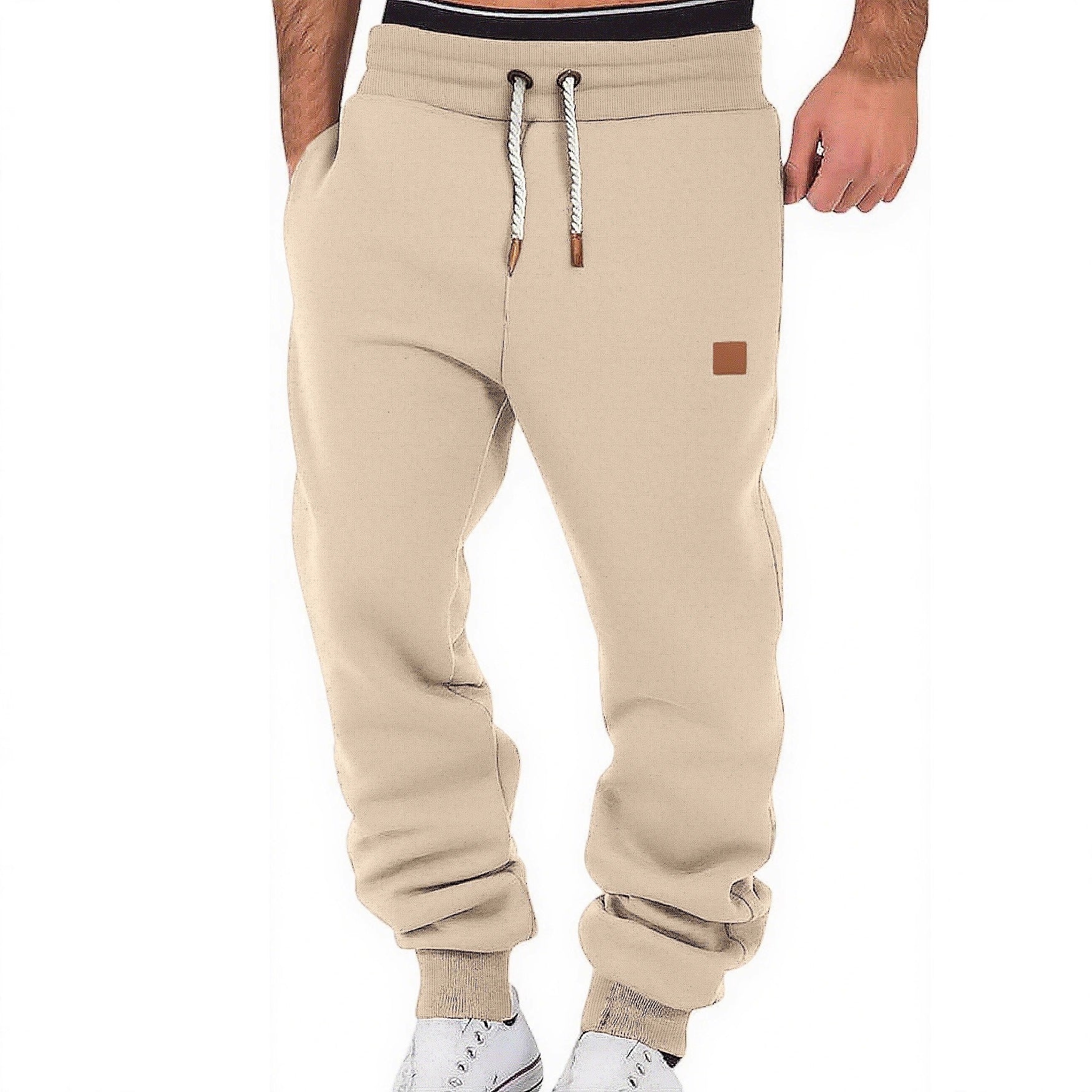 Men's Relax-Fit Fleece Jogging Pants with Cuffs and Drawstring Chichicherry