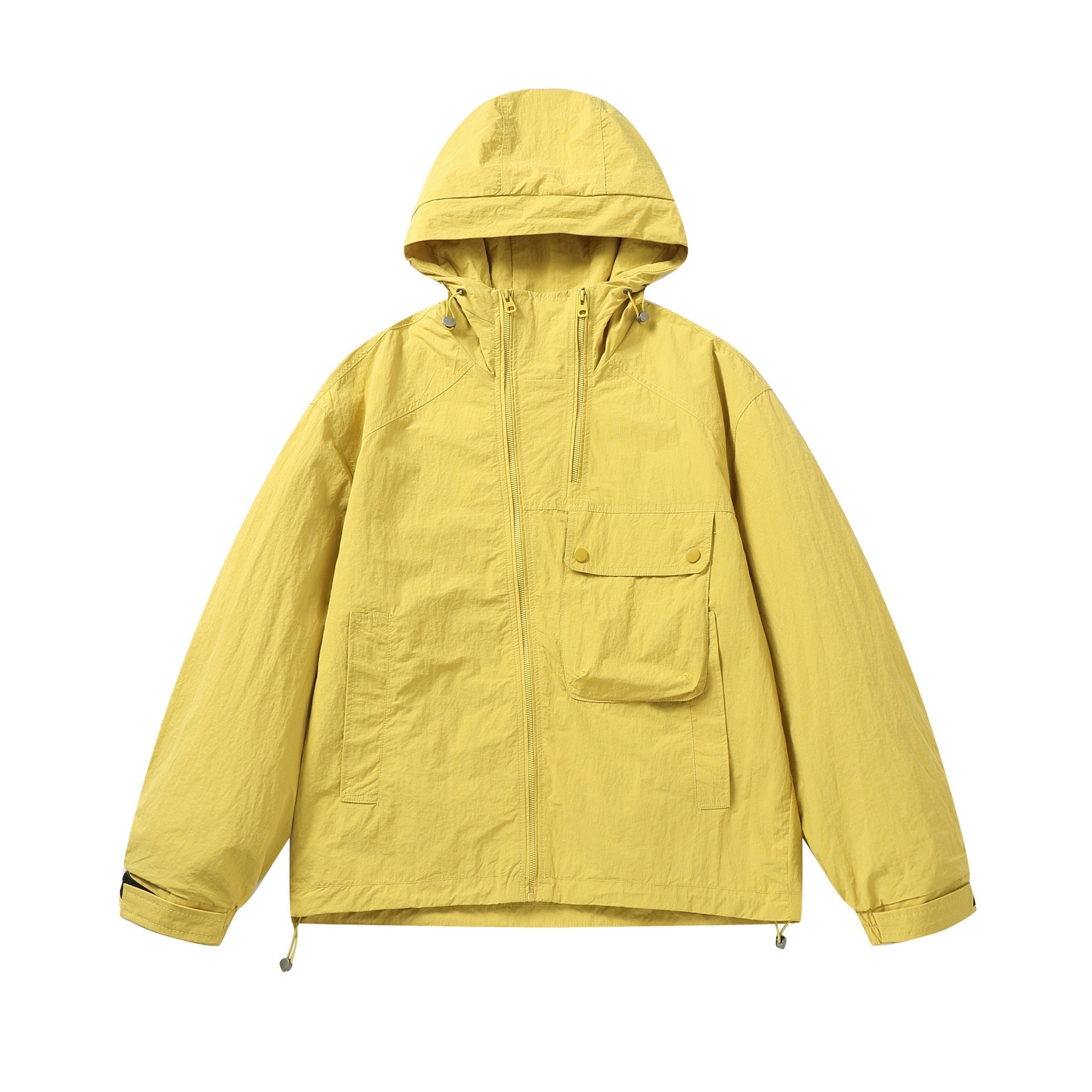 Unisex Lightweight Technical Hoodie in Boxy Cut with Utility Pockets Chichicherry