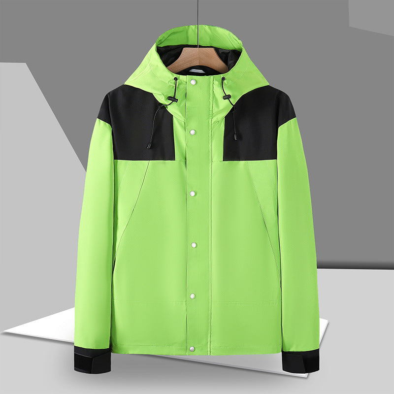 Men's Water-Repellent Hooded Field Jacket with Snap Button Front and Adjustable Velcro Cuffs Chichicherry