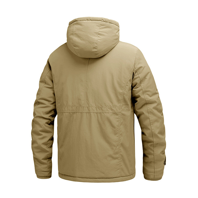Men's thermo outdoor parka with detachable hood and multifunctional pockets Chichicherry