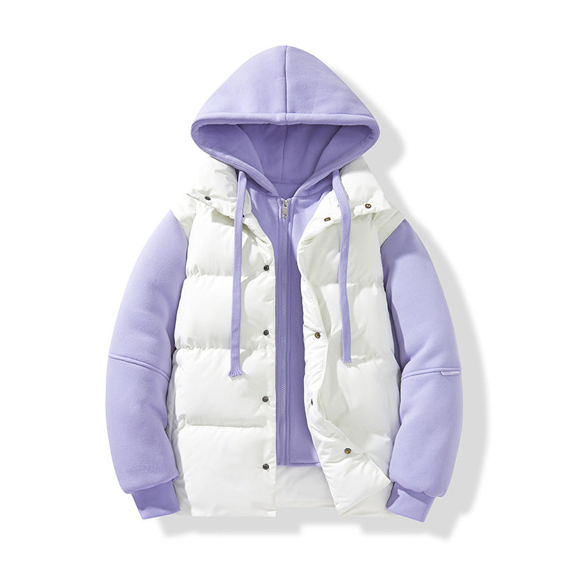 Men's hybrid quilted jacket with integrated hood fleece inner layer Chichicherry