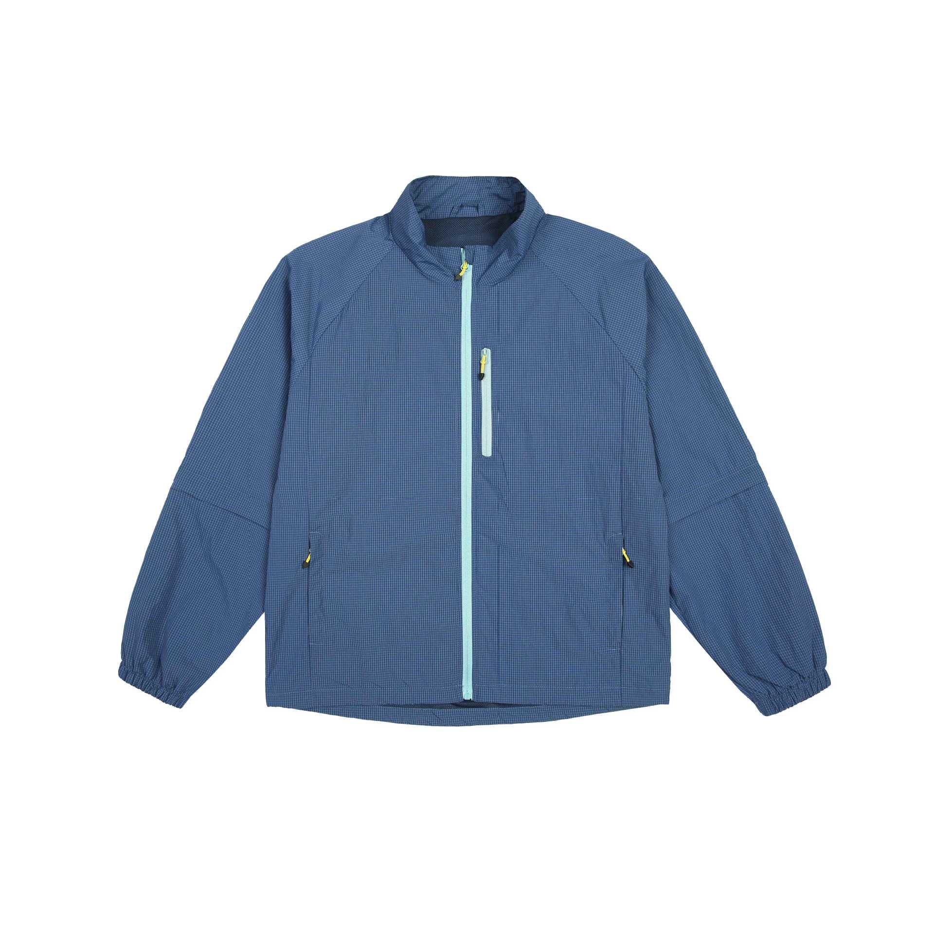 Men's lightweight ripstop overlay jacket with stand-up collar, chest pocket, and elastic cuffs Chichicherry