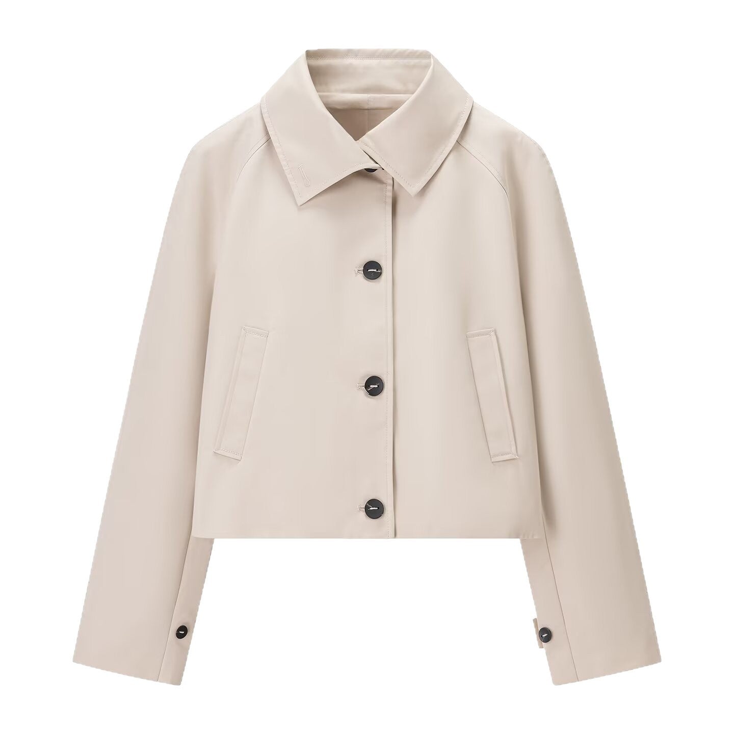 Women's short trench-style jacket with boxy silhouette and raglan sleeves Chichicherry