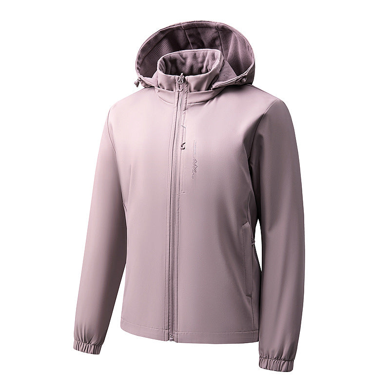 Women's lightweight waterproof softshell jacket with hood and chest zipper pocket Chichicherry