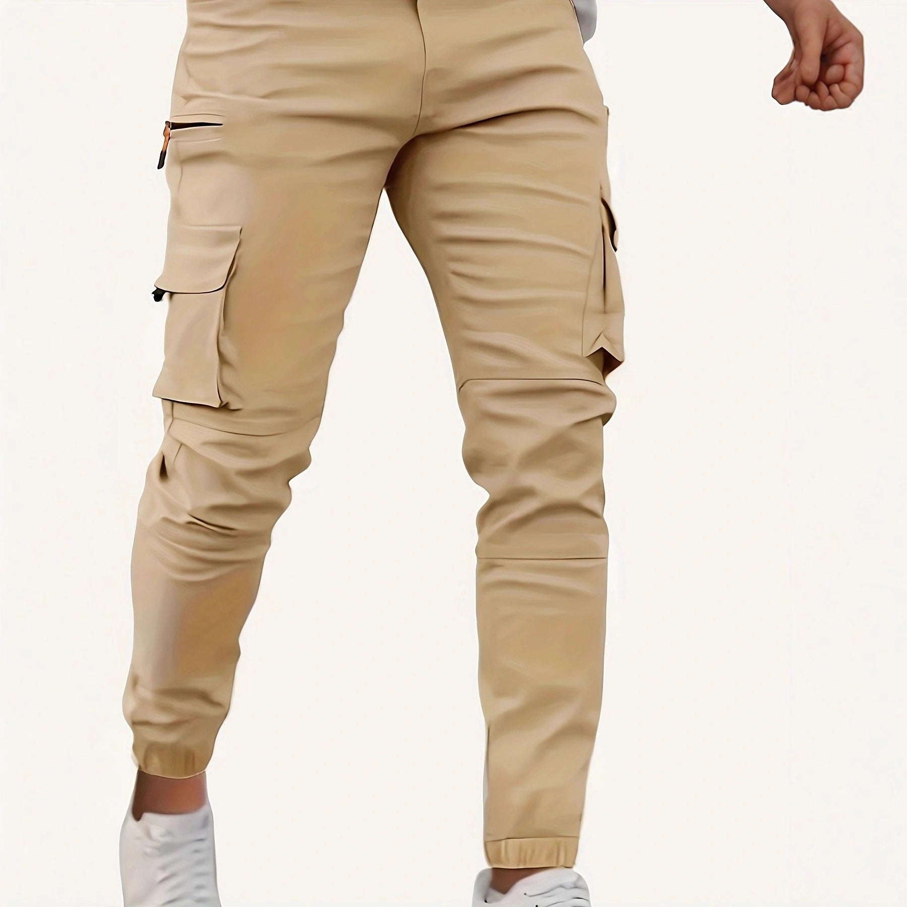Men's tapered utility cargo pants with zip pocket, flap pockets, and D-ring Chichicherry