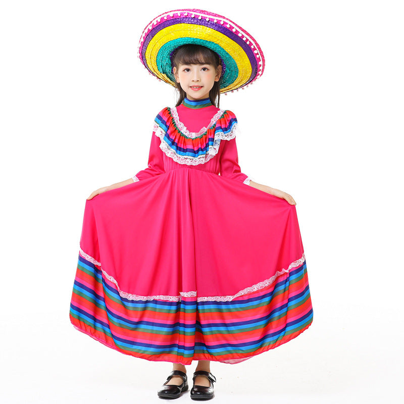 Girls' Tracht dress with colorful hem Chichicherry