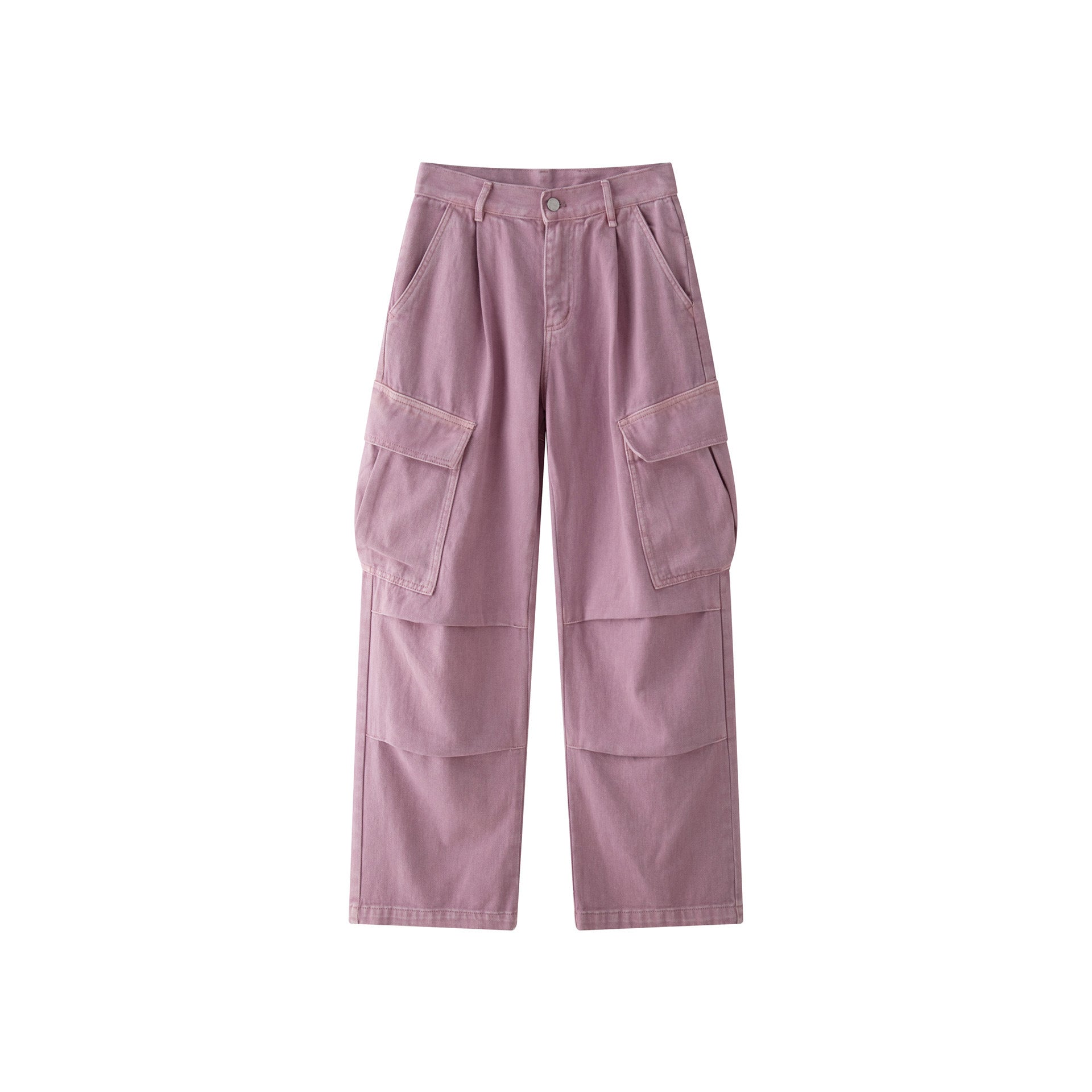 Women Wide High-Waist Cargo Palazzo Pants with Large Flap Pockets Chichicherry