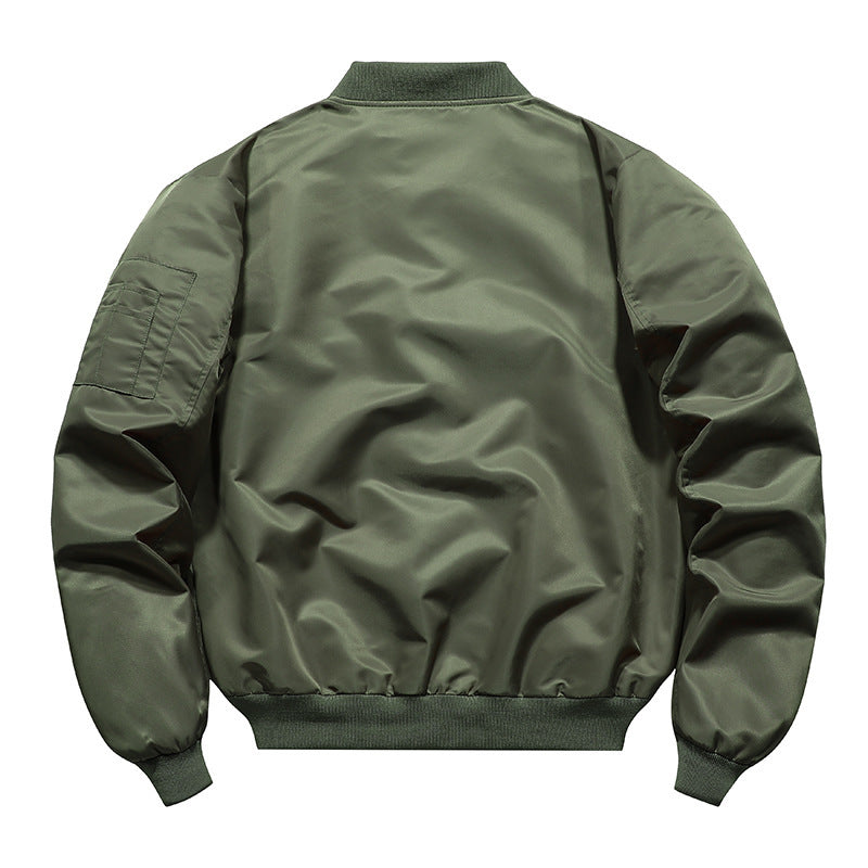Men's Lightweight Flight Bomber Jacket with Water-Repellent Shell and Contrast Lining Chichicherry