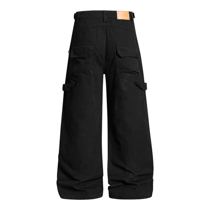 Women's Wide Cargo Pants with Reinforced Knee Areas and Multifunctional Pockets Chichicherry