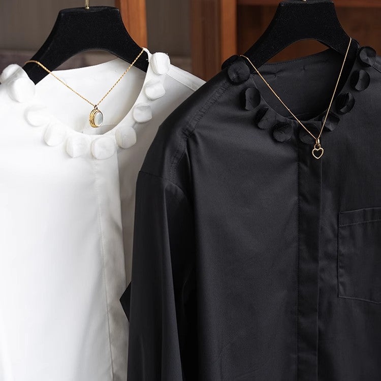 Women's Elegant Blouse with Decorative Collar Chichicherry