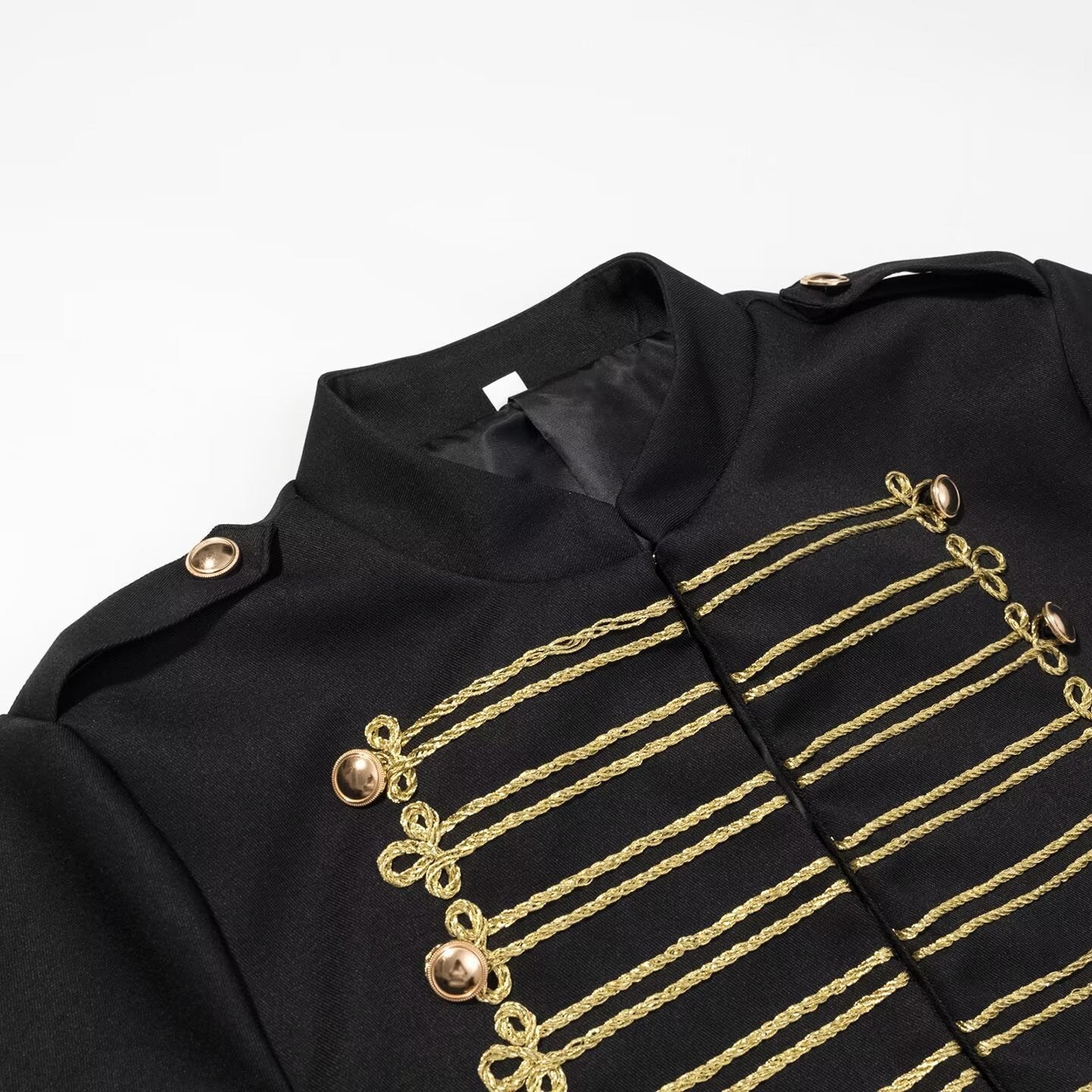 Ladies short parade jacket in uniform style with decorative cords and flap pockets Chichicherry