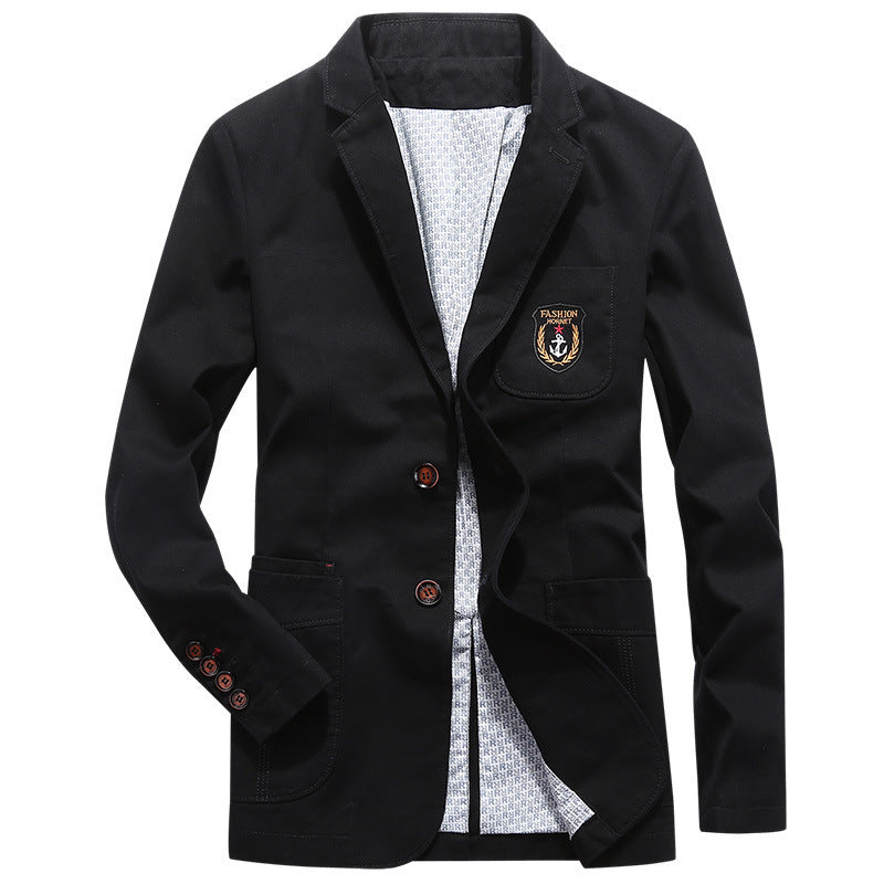 Men's casual cotton blazer in worker style with chest patch and applied pockets Chichicherry