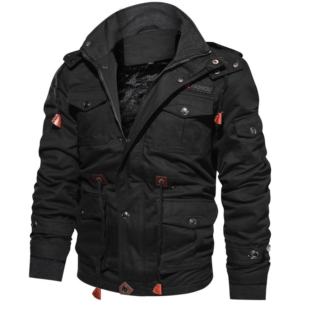 Men's canvas field parka with insulated thermal lining, multifunction pockets and hood Chichicherry