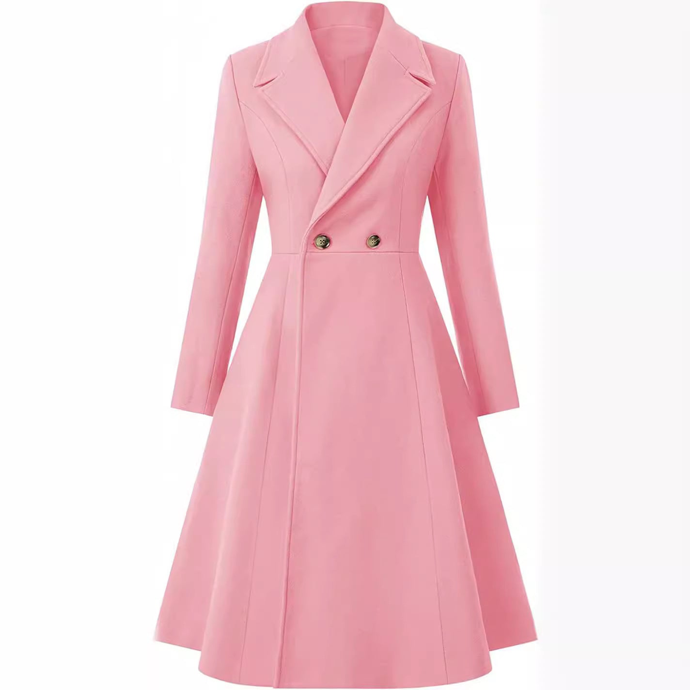 Women's Tailored Coat Dress in A-Line Tailoring made of Wool Blend with Narrow Waist and Flared Skirt Chichicherry