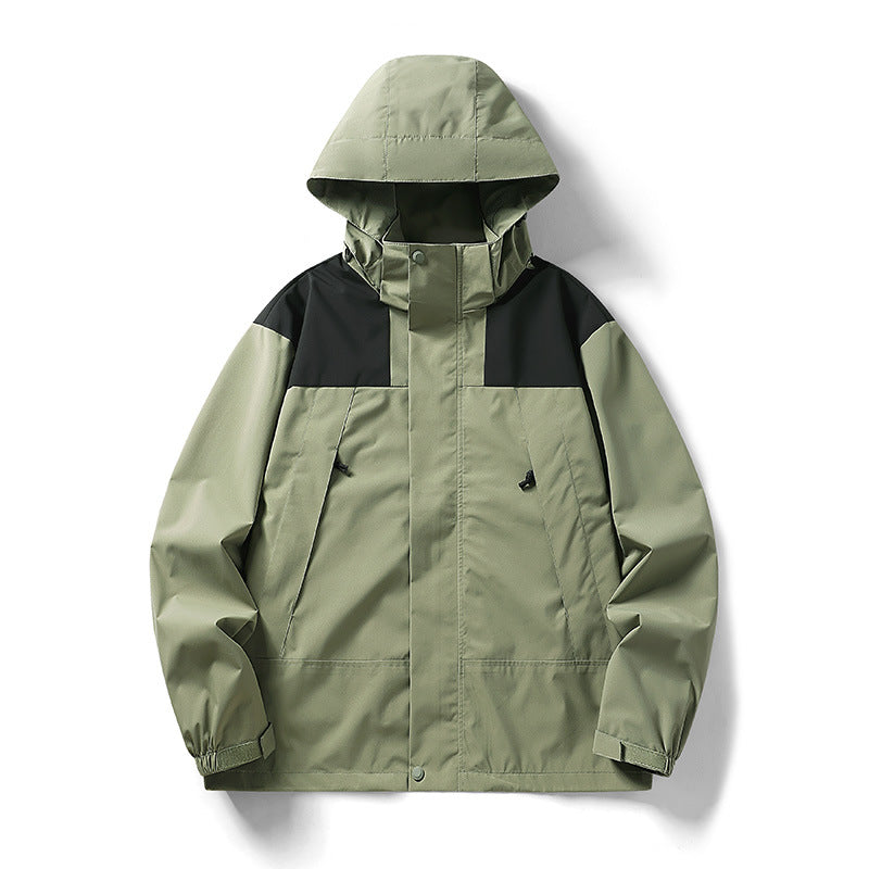 Men's two-tone lightweight softshell outdoor jacket with hood, wind and water-resistant membrane Chichicherry