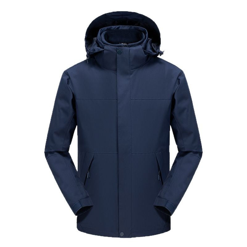 Men's Water-Repellent Softshell Jacket with Adjustable Hood and Concealed Zipper Pockets Chichicherry