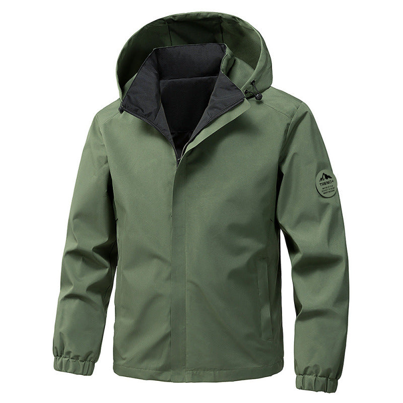 Men's technical hooded softshell jacket with adjustable hood and utility pockets Chichicherry
