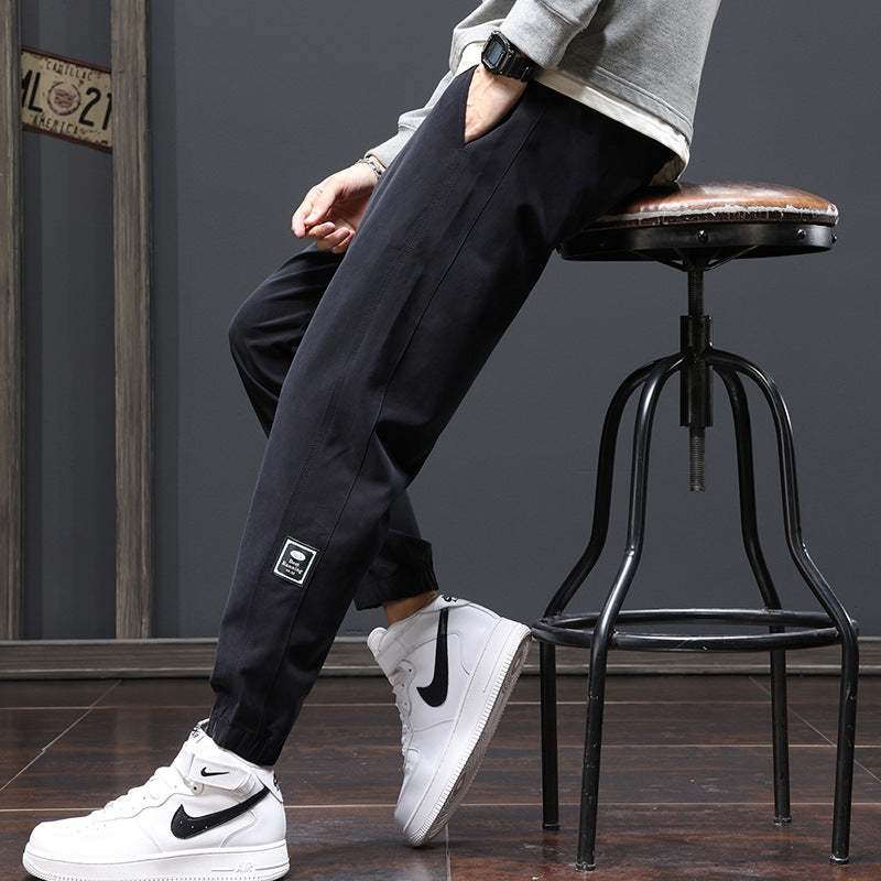 Men's Relaxed-Fit Jogger Pants with Elastic Waistband, Drawstring, and Cuffs Chichicherry